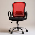 Ergonomiczny fotel biurowy, z oddychającej siatki, kolor: czerwony